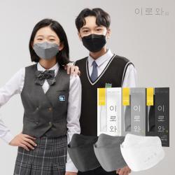 KF94 이로와 마스크 (50매 100매) [중형] 여성용 청소년용 여름용 초경량, 검정색, 100매