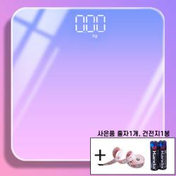 LED 파스텔 컬러 체중계 디지털 사각 몸무게 무게 측정, 보라빛 저녁
