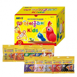 아모스 탱탱아이 칼라클레이 키즈 50g x 10종세트, 혼합색상