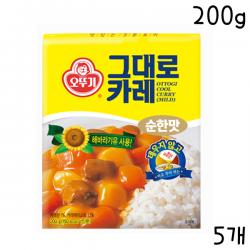 오뚜기 그대로카레 순한맛, 200g, 5개