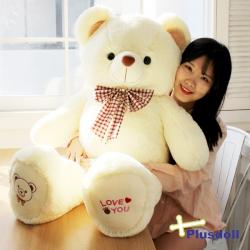 플러스돌 러브유 러브스마일베어 곰인형 크림 봉제인형 85cm 크림색
