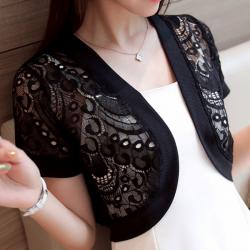 joyce shop 볼레로 미니 숏 여성 여름 커버업 비치웨어 여자 가디건 로브 쉬폰 니트 롱 조끼