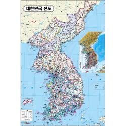 와이드맵 우리나라지도 70x100cm 견고한 하드코팅