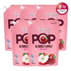 자연퐁 POP 주방 세제 달콤한 사과향 리필, 1300ml, 5개