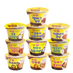 오뚜기 컵밥 부대+진짬뽕+뚝불고기+쇠전골+돌솥+강된장+알밥+양송이+낙지+햄버그 1세트