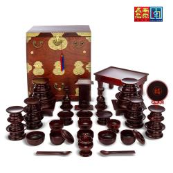 춘향골 남원목기 남원 춘향 오리목 복 제기 47p + 오동나무 제기함 +향로상 1box 접시18 나물접시3 술잔3 잔대3 탕기3 식혜그릇1 향로1 촛대2 어틀1 편틀1 지방틀1 주발2세트 오동함1 향로상1