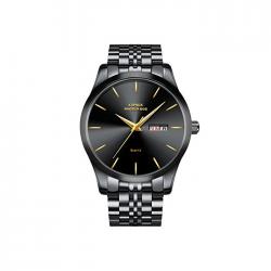 KOPECK 망 블랙 석 영 운동 손목 시계 방수 달력 스테인리스 Braclet