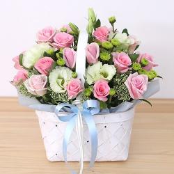 다덴다플라워 생화 장미 꽃바구니 전국 무료 배송 02. 핑크홀릭꽃바구니