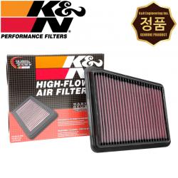 K&N 33-5073 반영구적 순정형 튜닝 흡기 에어필터 제네시스 G70 2.0 가솔린 터보, 1개입