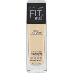 메이블린 핏 미 파운데이션 듀이 + 스무스 옥티녹세이트 선스크린 SPF18 노멀 투 드라이 30ml, 1개, 102 Fair Porcelain